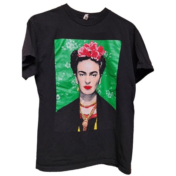 Style Tops - Frida Kahlo Black T-Shirt Size M Art Mexico